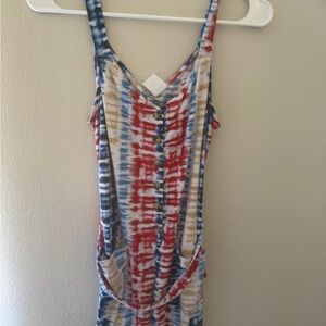 Tie-Dye Button-Down Romper